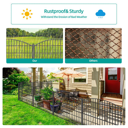 ULIOK 15 Panels Decorative Garden Fence, 32 in(H) X 37.9ft(L) No Dig Fence Panels Animal Barrier for Patio, Animal Ground Stakes Fencing for Garden, Rabbit Dog Temporary Fence for Outdoor Yard
