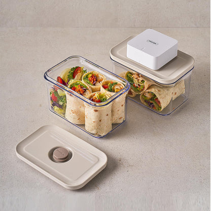 VAKUEN Premium Airtight Food Storage Container. Special Edition Mercury Color 8P/Set. 7pcs Container and Vacuum Sealer. Patented Double Silicone Lining, 100% Leak Proof, BPA-FREE