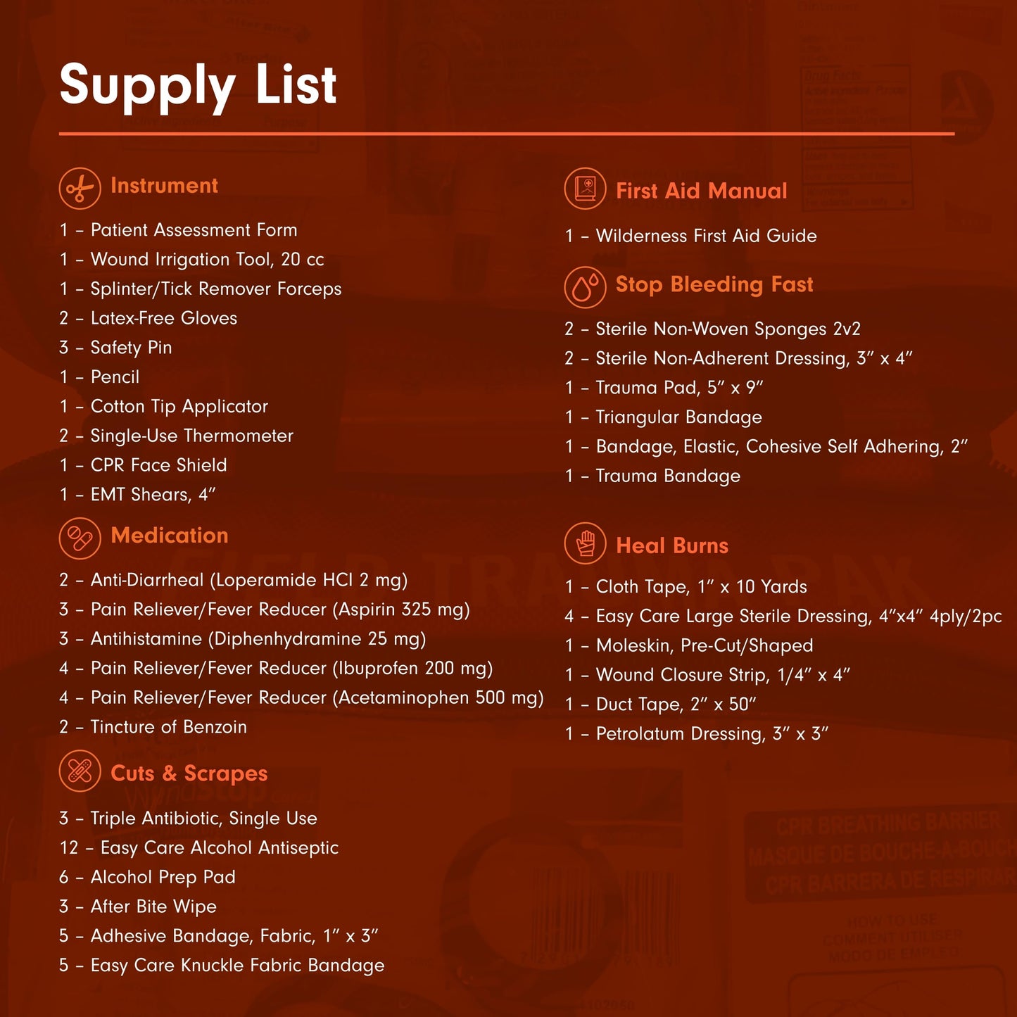 Adventure Medical Kits Sportsman Series Medical Kit - 300 - First Aid Kit for Camping, Hiking, Hunting & More - For 6 People for 7 Days - Includes Bandages, Medicine, Guide Book & More