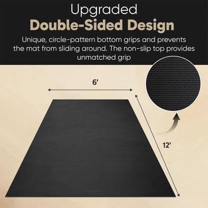 Gorilla Mats Large Yoga Mat – 6' x 4' x 8mm Extra Thick & Wide, Non-Slip Exercise Mat for Home Gym Flooring – Ultra Comfortable Workout Floor Mat for Barefoot Fitness, Anti-Fatigue & Stretching