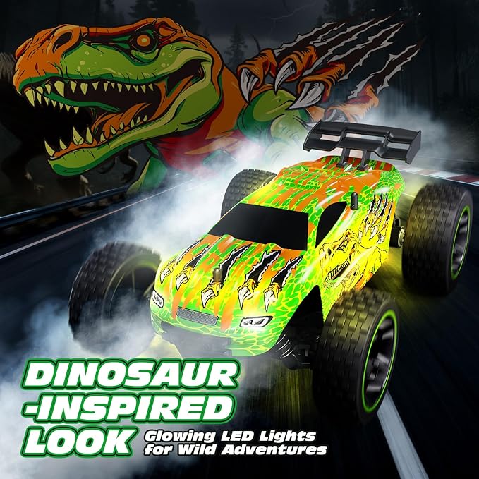Tecnock RC Cars for Kids 1:18 Scale 2WD RC Car with USB-C Easy Charging 2.4GHz Remote Control Car with LED Lights &amp 50 Mins Playtime Toys Gifts for Boys &amp Girls Ages 8-12