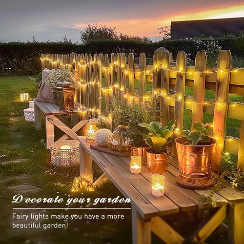 JMEXSUSS 200 LED Fairy Lights - Warm White Remote Control String Lights for Indoor Decor | 66 ft, 8 Modes