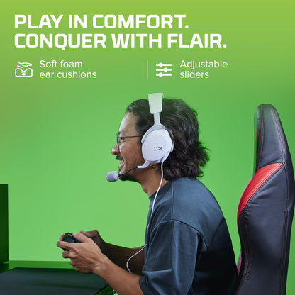 HyperX CloudX Stinger 2 Core - Gaming Headset for Xbox, Lightweight Over-Ear headsets with mic, Swivel-to-Mute Function, 40mm Drivers - White
