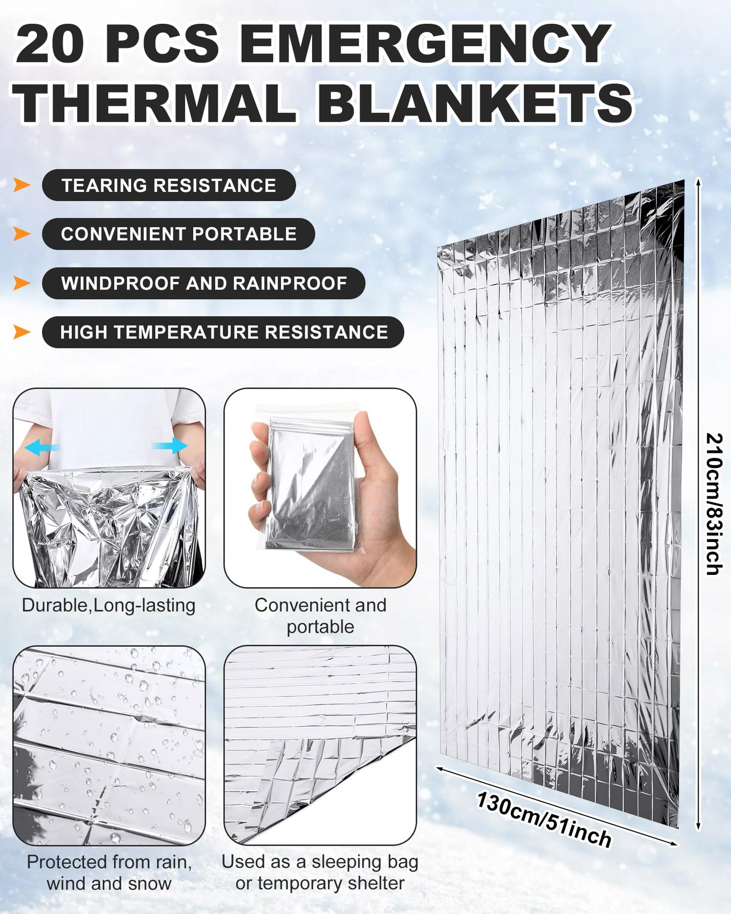 Silicherry 100 Pcs Homeless Care Package Supplies Bulk Emergency Blankets Winter Beanies Hats Scarf Gloves Socks Set
