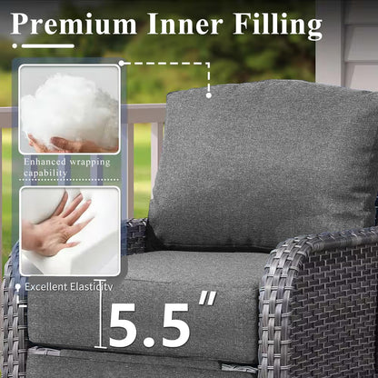 CDCKHX Replacement Cushions for Outdoor Furniture Recliner with Footrest,Wicker Reclining Patio Lounge Chair Cushions Deep Seat,Indoor or Outdoor(ONLY Cushion) (3, Dark Gray, 23.82 * 27.95 * 5.5in)