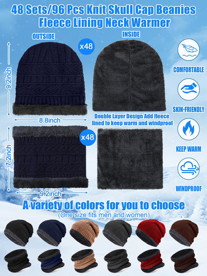 Shyyween 288 Pcs Homeless Care Package Supplies Winter Beanies Hats Neck Warmers Scarf Gloves Sock Emergency Blanket and Organza Bag