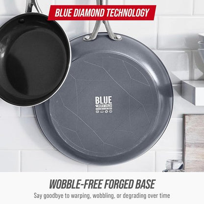 Blue Diamond 8" Nonstick Frying Pan - Ceramic Diamond Infused, PFAS-Free, Dishwasher & Oven Safe, Gray