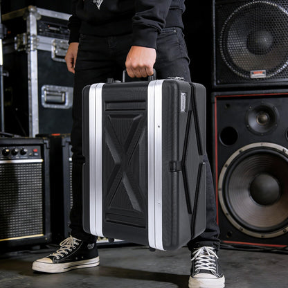 MUZNOTE 4U ABS Rack Case Shallow 8" Depth, 19" Rackmount Flight Road Travel Case,WaterproofProtective Hard Case with Customized Foam, Wireless MicSystem Storage, Amps, Mixers, Microphone Receivers