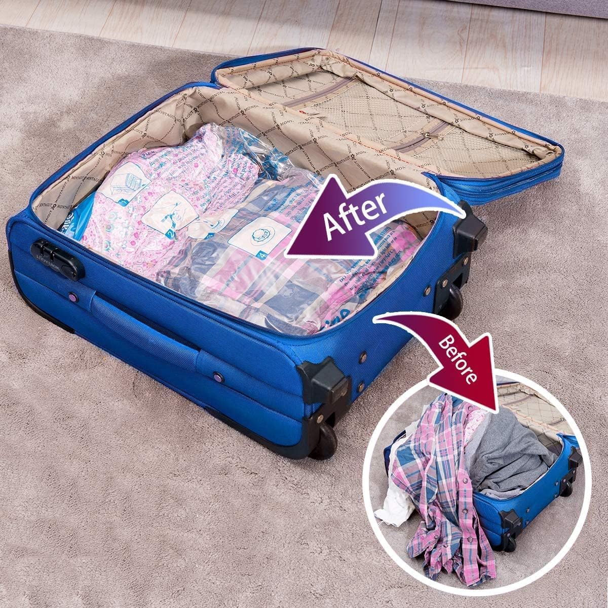 MEIQIHOME Vacuum Storage Bags - Jumbo Space Saver Sealer Bags for Clothing & Bedding | 12 Pack