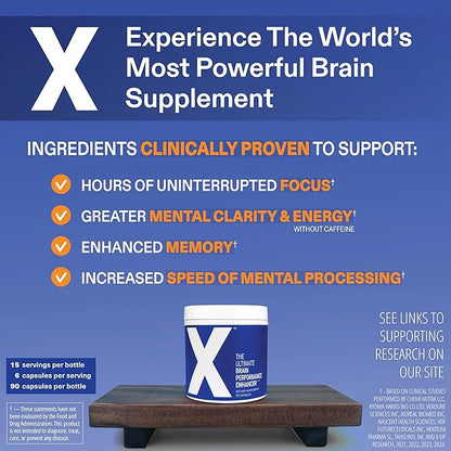Clear Brain Fog &amp Focus for Deep Work | X – Science-Backed Brain Performance Supplement