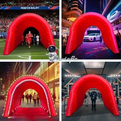 20X10x11Ft Inflatable Sports Tunnel Entrance with Blower Inflatable Tunnel Tent for Business Advertising Event Exhibition（Red）