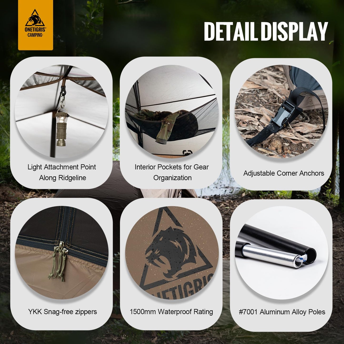 OneTigris COSMITTO 2 Person Backpacking Tent Shelter- Free Standing Lightweight Waterproof 3 Season Camping Tent for Outdoor Hiking Mountaineering