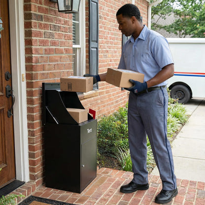 Tera Package Delivery Boxes for Outside: No Assembly Needed 23" H Anti-Theft Parcel Drop Box Outdoor with Lock Galvanized Steel Waterproof Package Delivery Box Home Office Yard Porch Curbside PDB585