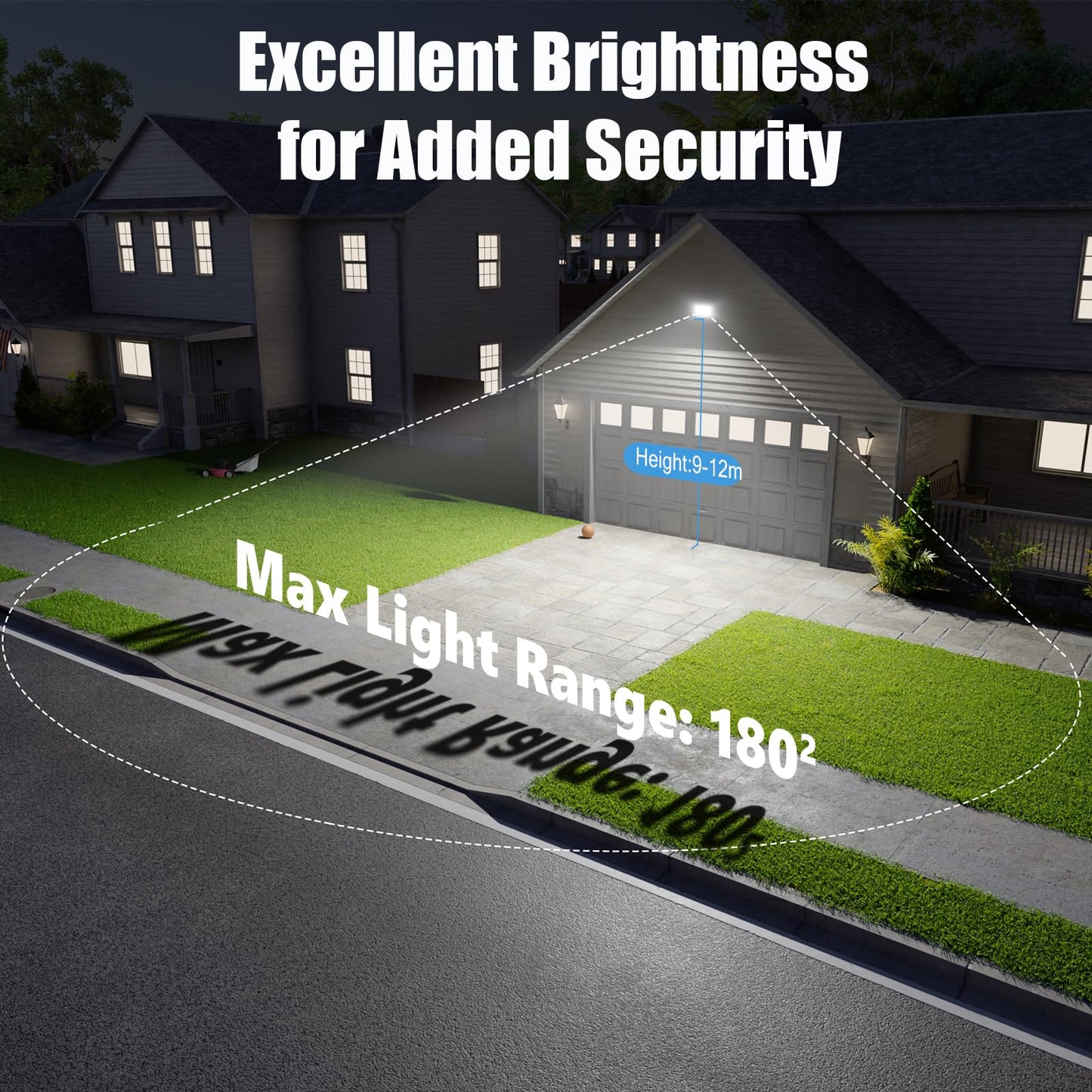 TOPAUBUB 300W LED Stadium Lights Outdoor 2 Piece, Flood Lights Outdoor 30000LM 6500K Cool White IP66 Waterproof for Garden/Warehouse/Yard Lighting