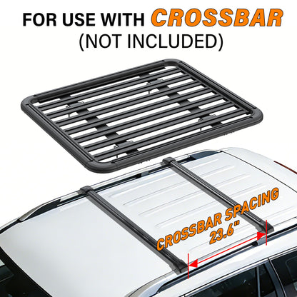 WILDROAD Aluminum Roof Platform, 55" x 47" Universal Flat Roof Rack Heavy Duty Roof Rack Platform with 10 Sets Eye Bolt Nut and T-Screws Anchoring Kit Fits for SUV, Truck