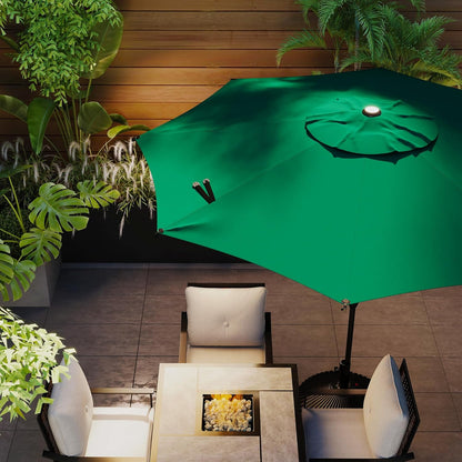 Abba Patio 9FT Outdoor Umbrella - Push Button Tilt & Crank | UV Protection, Waterproof, Dark Green