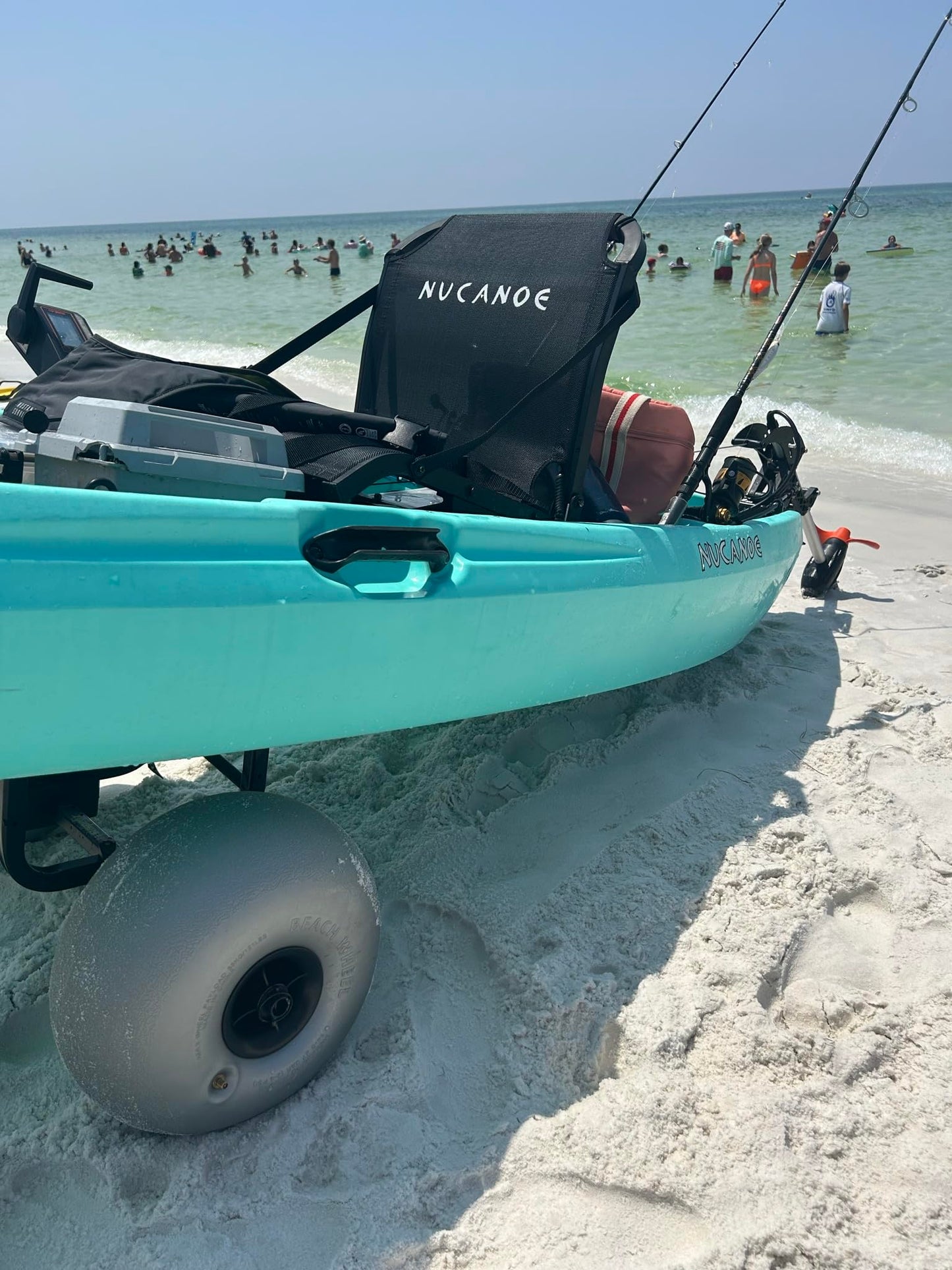 Suspenz Fishing Kayak Beach Sand Cart Trolley | Heavy Duty Canoe Carrier Trailer with Adjustable Bi-Directional Bunker Bars and Balloon Wheels | Catch-All Universal Beach Cart (22-9910)