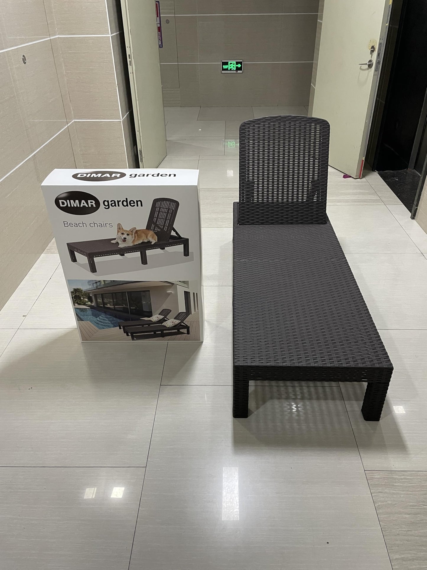 DIMAR GARDEN Beach Chairs Outdoor Chaise Lounge,Resin Pool Lounge Chair Waterproof Recliner,Mocha