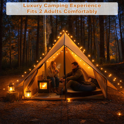CampRavox Hot Tent with Stove Jack, 4-Season Waterproof Chalet Tent, Easy Setup Weather-Resistant Shelter for Winter Camping & Outdoor Adventures