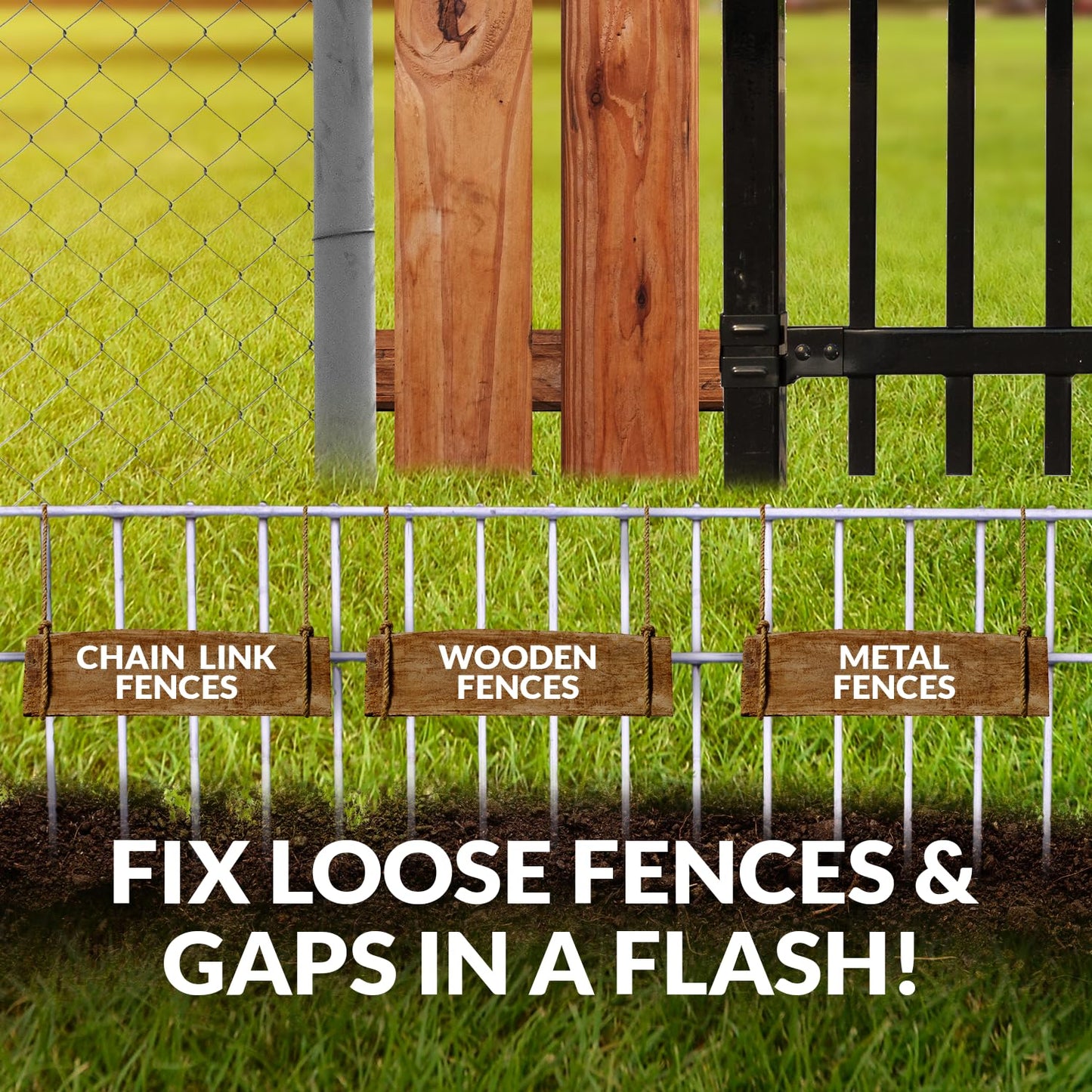 Dig Defence Original Animal Barrier Fence - X-Large Decorative Garden Fence, Outdoor No Dig Fence for Dogs and Rabbits, Yard and Patio - 24”(L) x 15”(H), 12 Pack