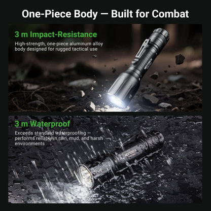 NEXTORCH TA30D MAX Tactical Flashlight High Lumens, 4000 Lumens Rechargeable Flashlight with 5 Modes & Strobe for Special Operations Assault Tactical Missions Night Searches, etc