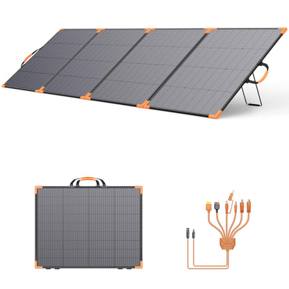 MHPOWOS 400W Bifacial Portable Solar Panel, 33V Lightweight Foldable Solar Charger for Power Station, IP68 Waterproof 23.5% High Efficiency with Adjustable Kickstands for Camping RVs Home Backup