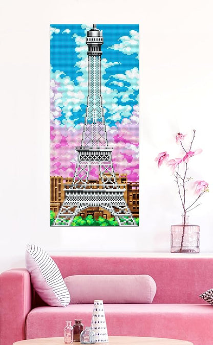 Pix Brix Pixel Art kit Puzzle Bricks - Eiffel Tower 12750 Pieces - Patented Colorful Building Bricks Create 2D and 3D Builds Without Water Iron or Glue - Stem Toys for Adults and Kids