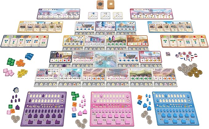 Synapses Games | Yokohama | Strategy Board Game | Worker Placement Set in Japan | 2 to 4 Players | 90 Minutes | Ages 14+
