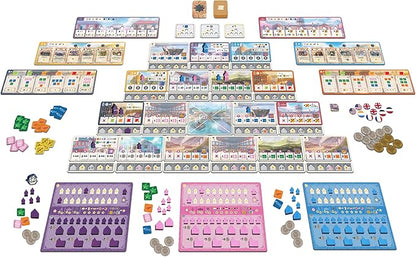 Synapses Games | Yokohama | Strategy Board Game | Worker Placement Set in Japan | 2 to 4 Players | 90 Minutes | Ages 14+