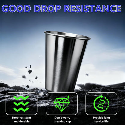 WELVRVIR 20oz 60PCS Stainless Steel Pint Cup,Pint Tumbler,Reusable metal Cups,Stainless Steel Water Tumbler,BPA Free,Stackble,Durable,Unbreakable Metal Drinking Glasses for Bar,Banquet Mugs (60, 20OZ)