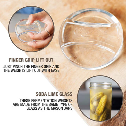 Masontops Pickle Pebble Glass Fermenting Weights - Pickling Fermentation Weight Set - Small Mouth Size For Mason Jar Fermentation Kit