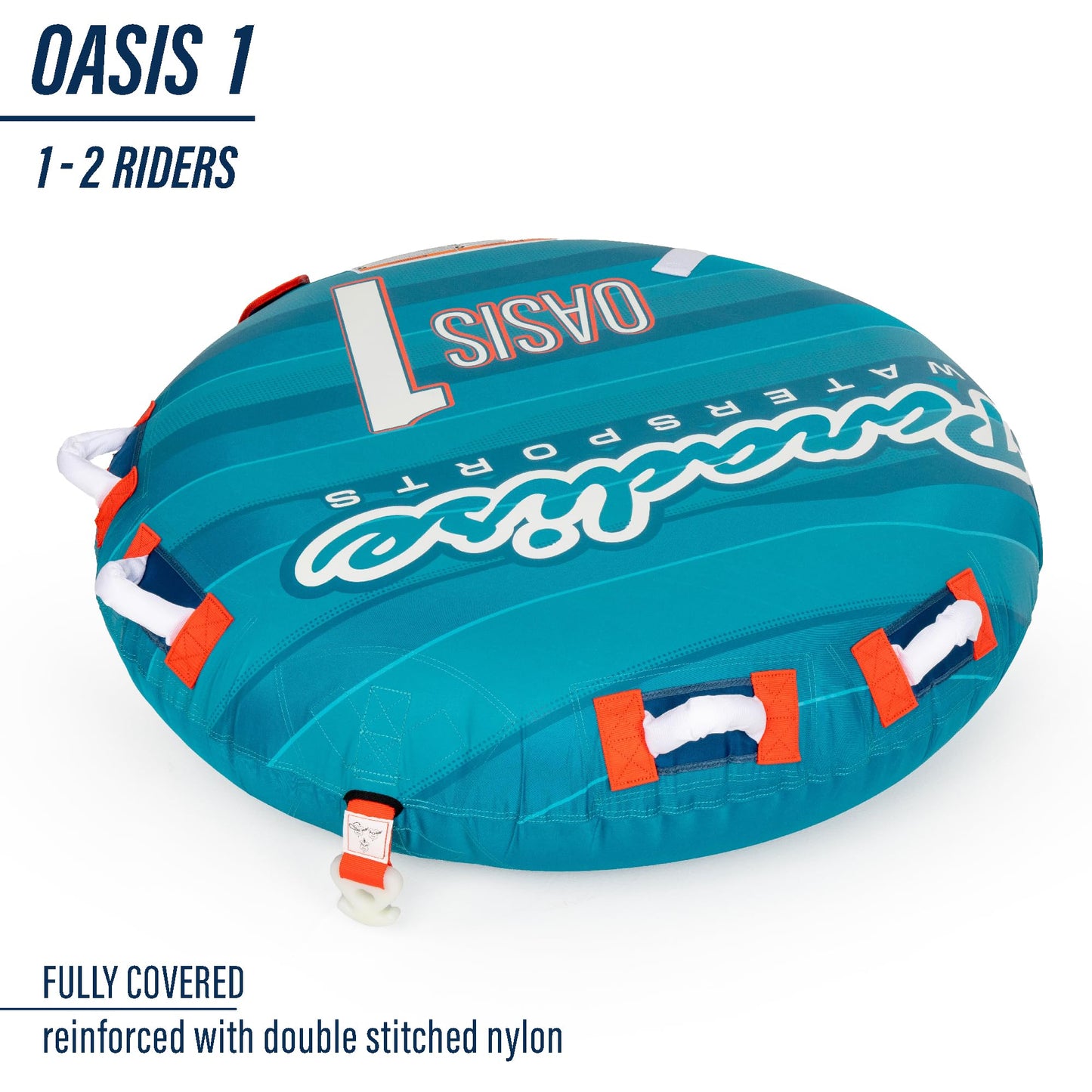 NorEast Outdoors Paradise Water Sports - Oasis Towable Tube for Boating - 1 Rider, Teal/Red
