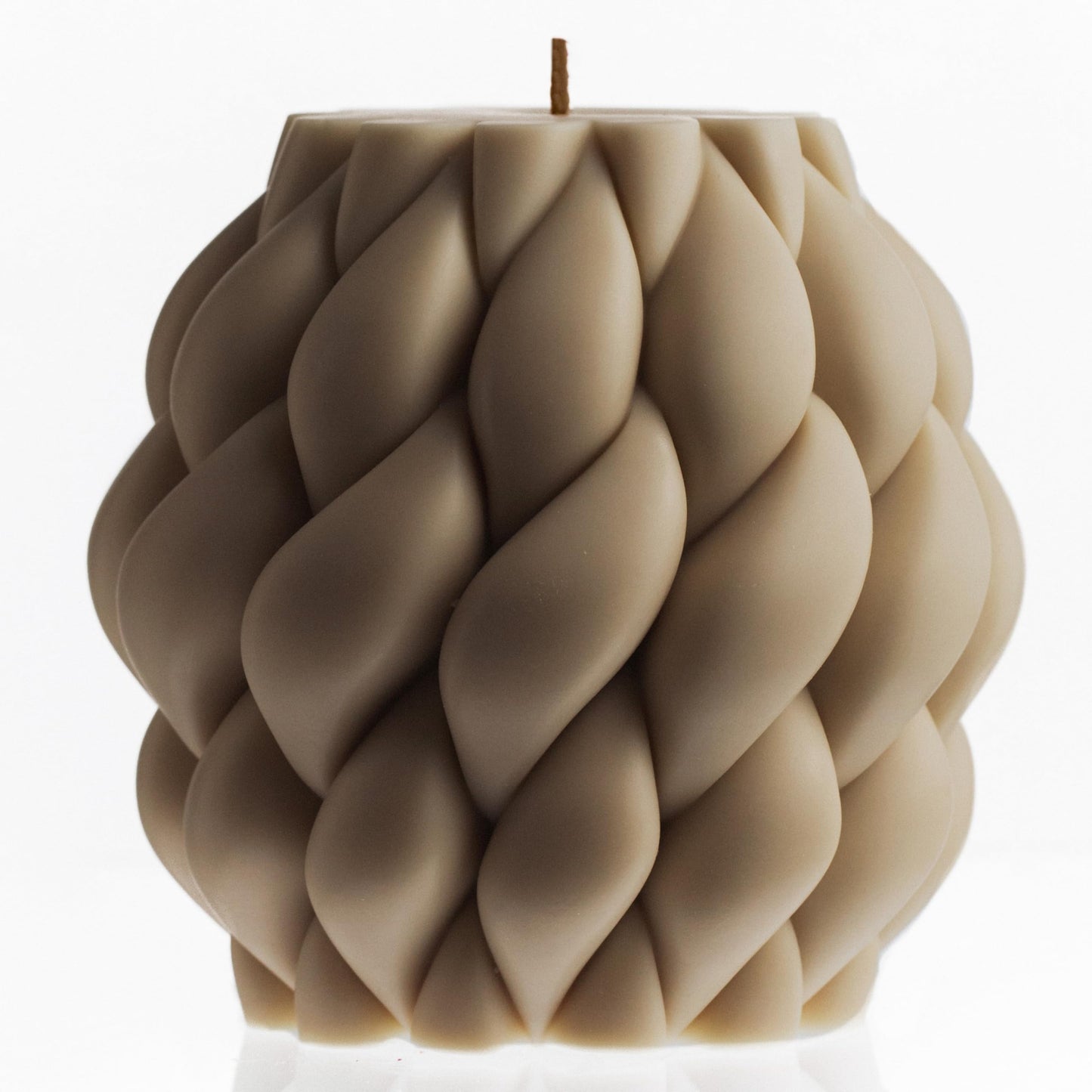 LAWA Knot Ball Candle - Large Beautiful Handmade Pillar Scented Soy Wax Elegant Bubble Aesthetic Candle Housewarming Gift Home Room Shelf Decor Idea Sandstone