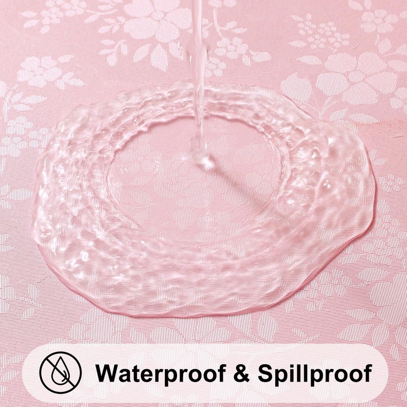 Smiry Square Table Cloth, Waterproof Heavy Duty Vinyl Tablecloths, Wipeable Washable Table Cover for Kitchen, Dining Room & Valentines(Pink, 54" X 54")