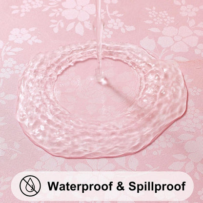 Smiry Square Table Cloth, Waterproof Heavy Duty Vinyl Tablecloths, Wipeable Washable Table Cover for Kitchen, Dining Room & Valentines(Pink, 54" X 54")