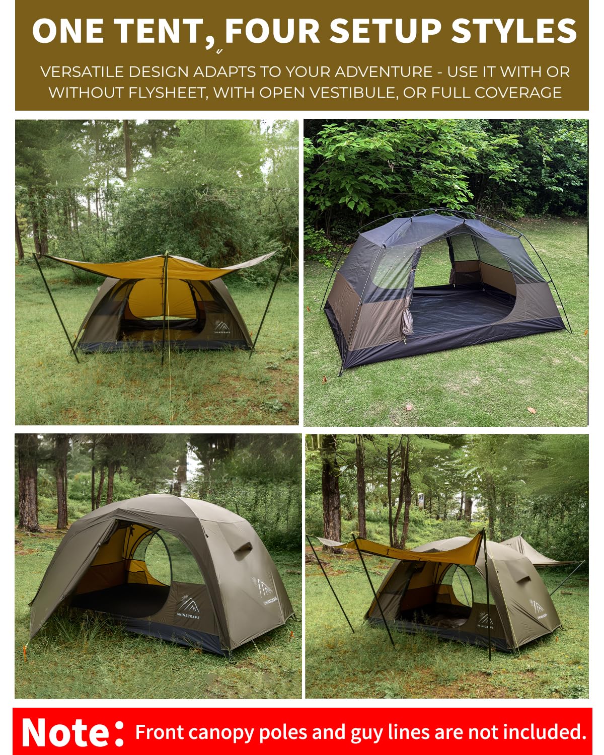 Camping Tent 2 Person,Ultra Large Capacity, 3 Season Backpacking Tent 2 Person, PU3000mm, Free Standing,Lightweight,Ideal for Camping, Hiking, Glamping, Mountaineering (Army Green)