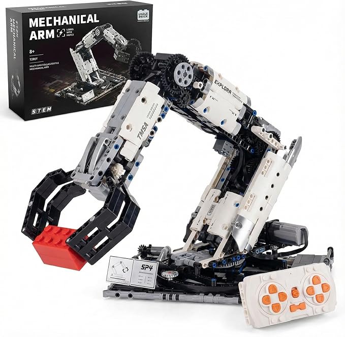 STEM Educational Remote Control Robotic Arm Building Kit Programmable APP Control Robot Toy 8-Directional Movement Engineering Building Set for Kids 8-14 &amp Adult Tech Enthusiasts