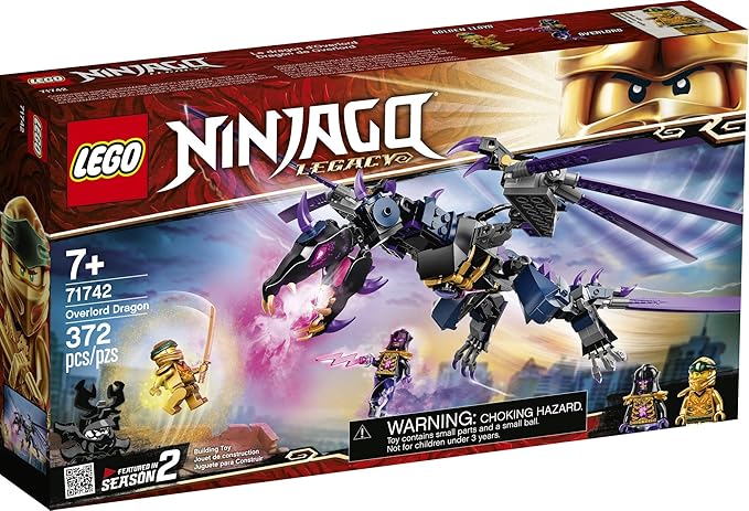 LEGO NINJAGO Legacy Overlord Dragon 71742 Ninja Playset Building Kit Featuring Posable Dragon Toy New 2021 (372 Pieces)