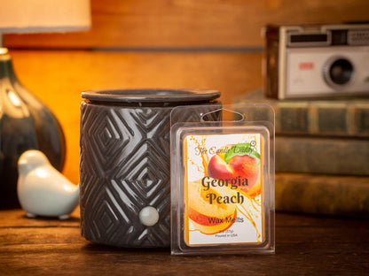 The Candle Daddy Georgia Peach - Southern Peach Fruit Scent - Maximum Scented Wax Cubes/Melts- 5 Packs -10 Ounces Total- 30 Cubes