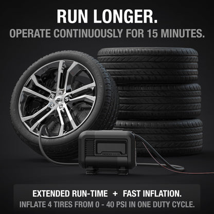 NOCO AIR15: UltraFast 15A Tire Inflator - 12V Portable Air Compressor Pump – 44 SLPM Airflow Inflates 0–40 PSI in 2.9 Minutes – Digital Gauge + Auto-Shutoff