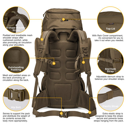 Mardingtop 60L Internal Frame Backpack + 25L Cordura Hiking Backpack