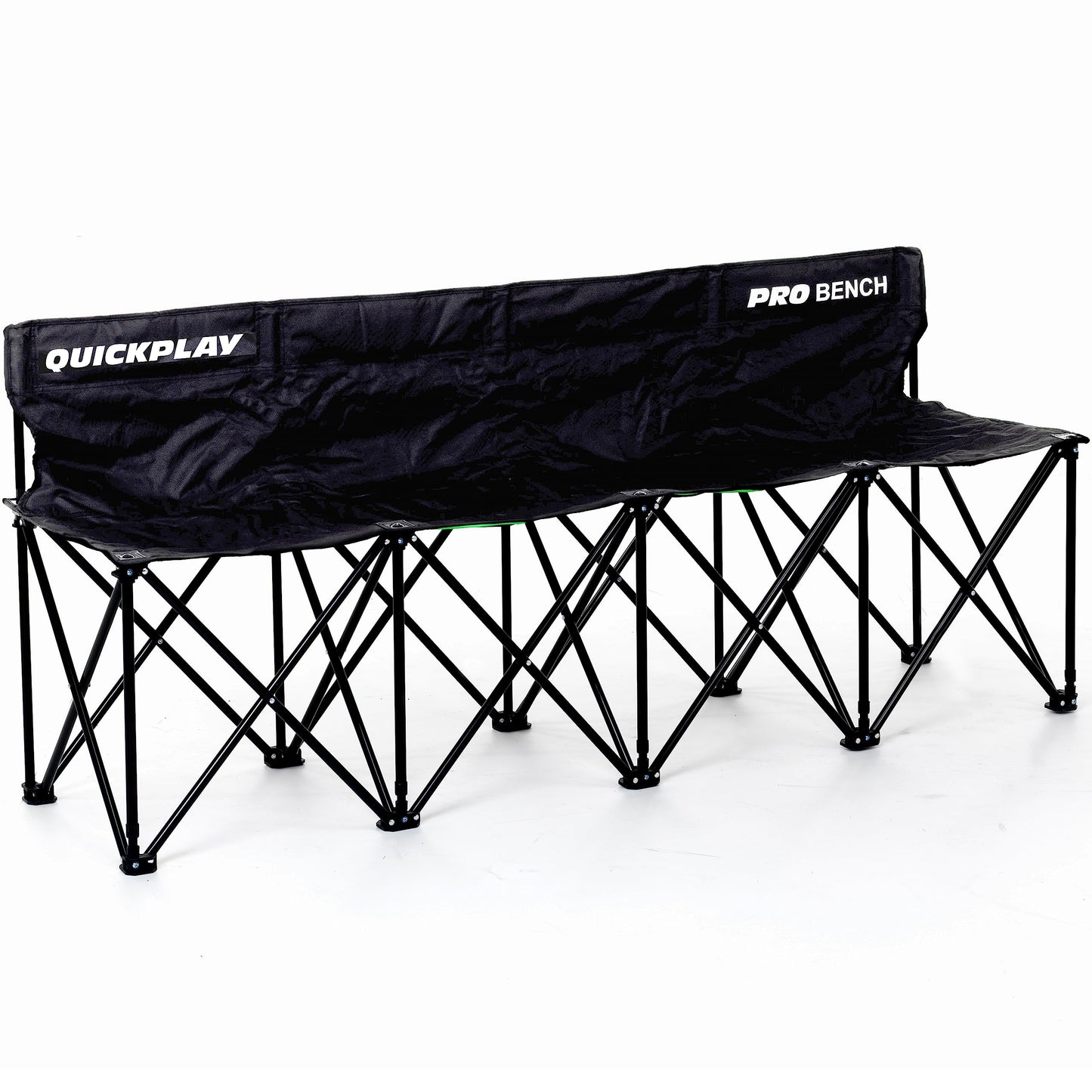 QUICKPLAY PRO Portable Folding Bench – Available in 4, 6, and 9 Seats & 6-Seat Shelter | Heavy-Duty, Fast Set-Up Seating for Sports, Camping, and Outdoor Activities