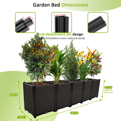 TDDSS Large Planters for Outdoor Plants Rectangular Raised Garden Bed Elevated Planter Boxes Patio Balcony Deck for Planting Flowers, Vegetables, Tomatoes, and Herbs