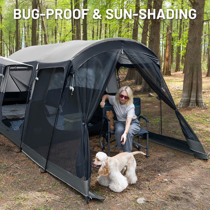TIMBER RIDGE 8 Person Family Camping Tent with Screen Room, Double Layer Waterproof Weather Resistant Big Tunnel Tent with Rainfly Carry Bag, Large Family Tent for Outdoor Party 20ft x 8ft x 76in
