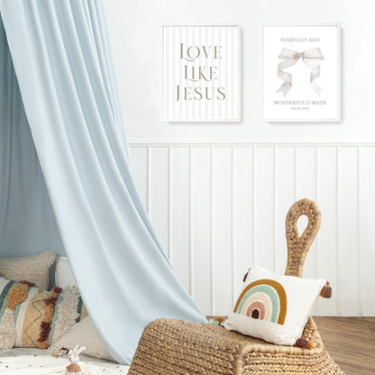 LARTSFRO Coquette Beige Bow Wall Art - Inspirational Christian Decor for Bedroom & Bathroom | Set of 4 Unframed 10x8 Inch Prints
