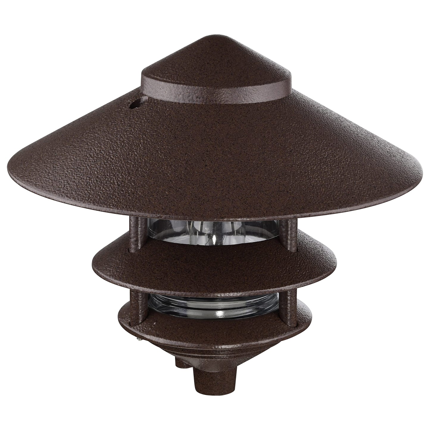 Nuvo SF76/637/04 Outdoor Pagoda Landscape Pathway Light, 3 Tier - Large Hood, Old Bronze (4 Pack)