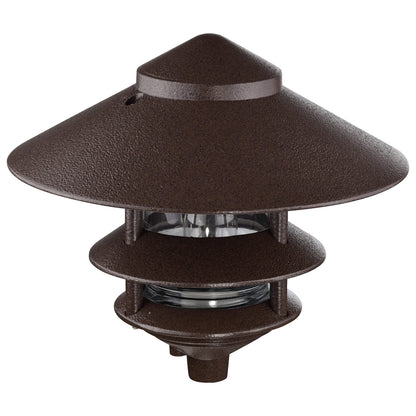 Nuvo SF76/637/04 Outdoor Pagoda Landscape Pathway Light, 3 Tier - Large Hood, Old Bronze (4 Pack)