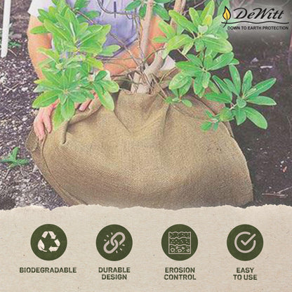 Dewitt Natural Burlap Roll 5.5 oz, 4 x 250 Feet – Medium-Weave Jute Fabric for Soil Covering, Plant Protection, Tree Wraps, Erosion Control, Wind Screens, and Crafts