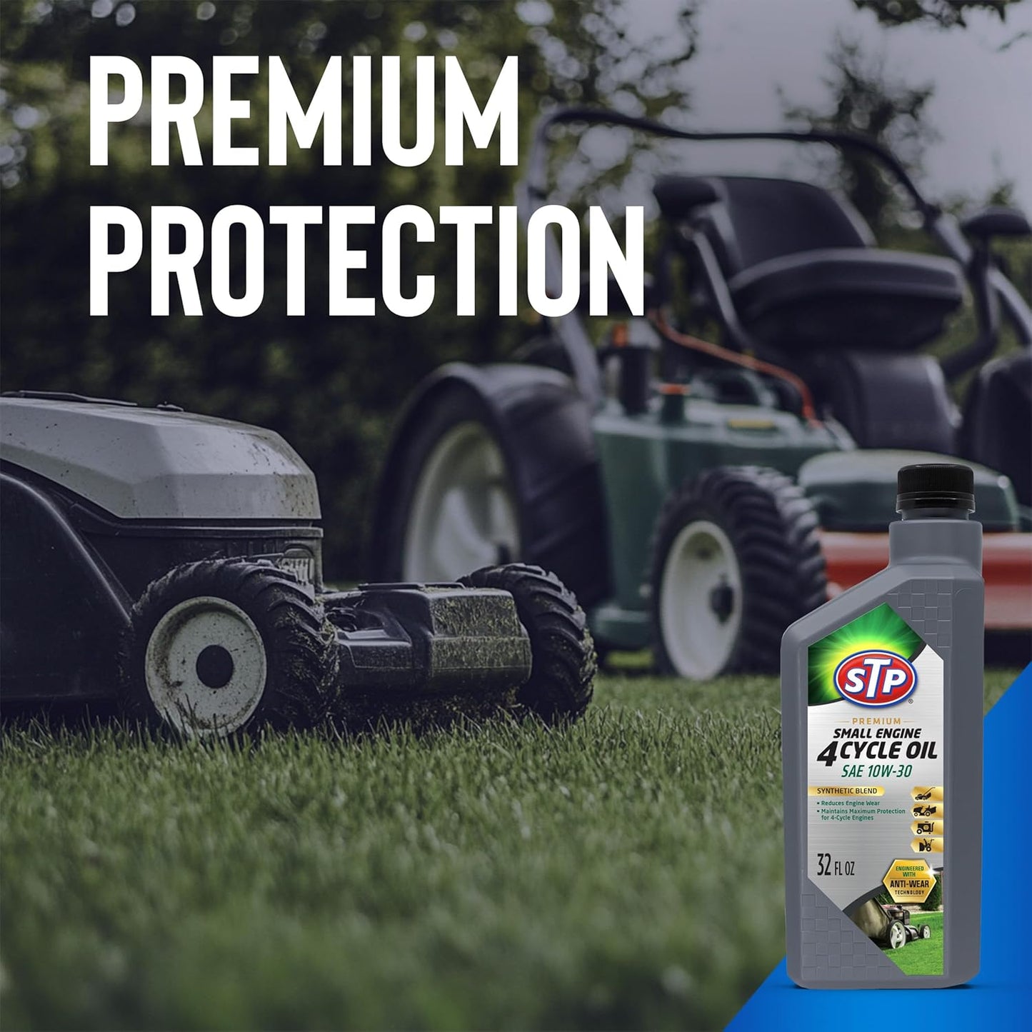 STP Premium Small Engine Oil - SAE 10W-30 Formula Reduces Wear for Lawnmowers & Tractors | 32 Oz