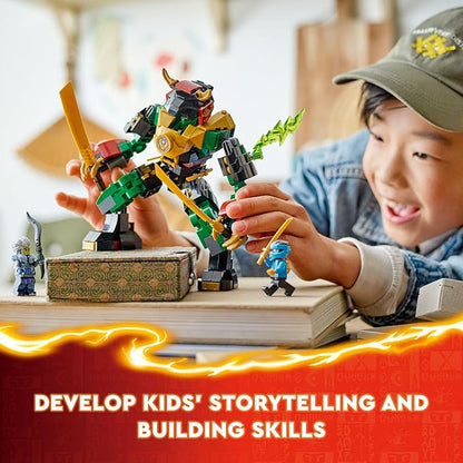 LEGO NINJAGO Lloyd’s Elemental Power Mech Customizable Battle Toy with 3 Ninja Action Figures Adventure Playset for Boys and Girls Ninja Gift Idea for Kids Ages 7 and Up 71817